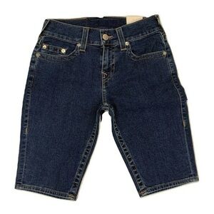 True Religion Men's Ricky Straight Stretch Denim Jean Shorts in Classic Indigo